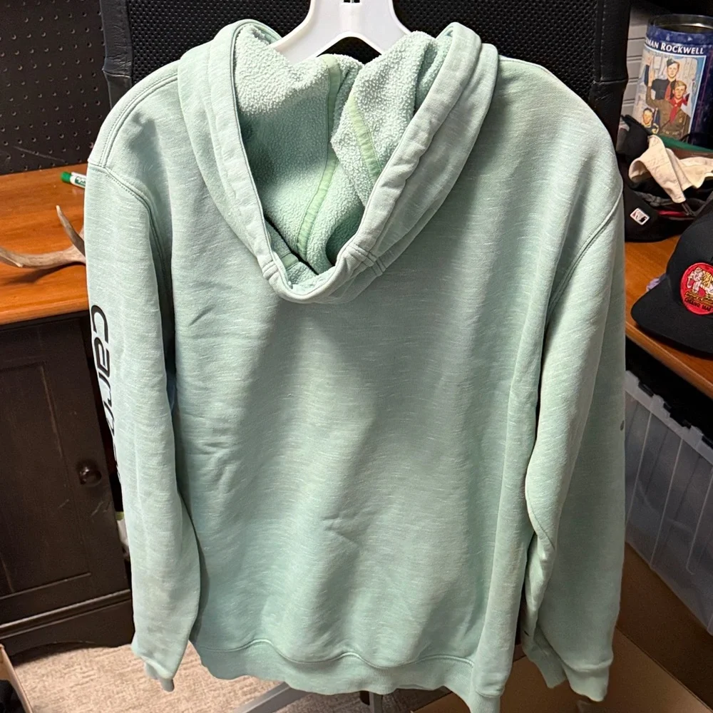 Men's Carhartt Mint Green Hoodie (see wear) - Picture 5 of 5